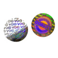 Customized one-time VOID/honeycomb holographic sticker with micro text & iatent image